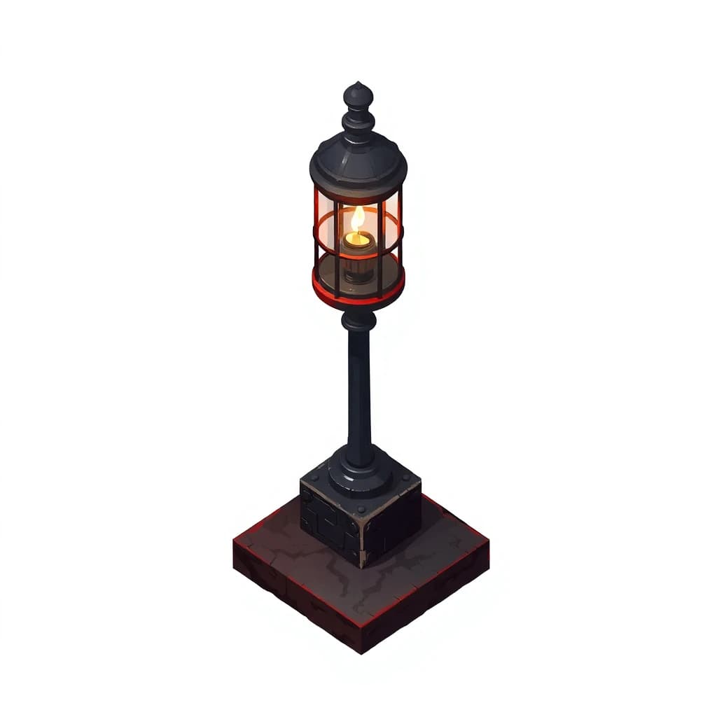 Lantern Post Lit