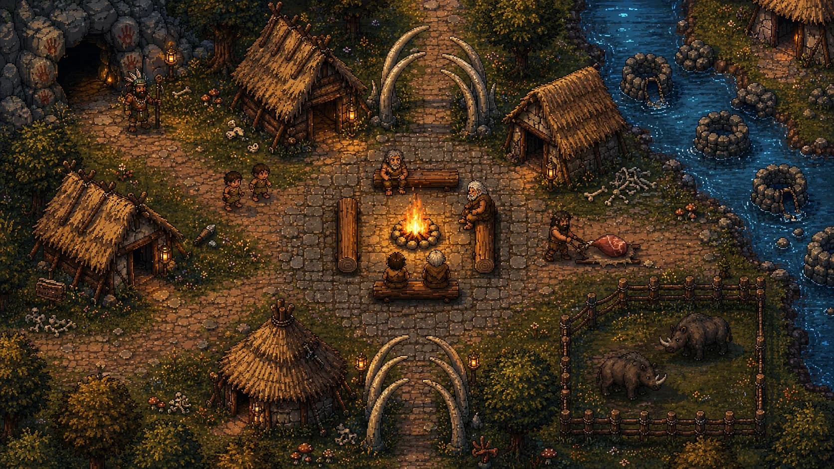 The First Camp — Stone Age Pixel