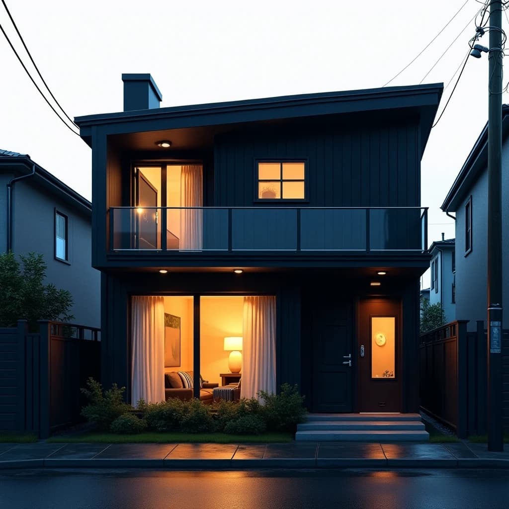 Dark House Rowhouse Night