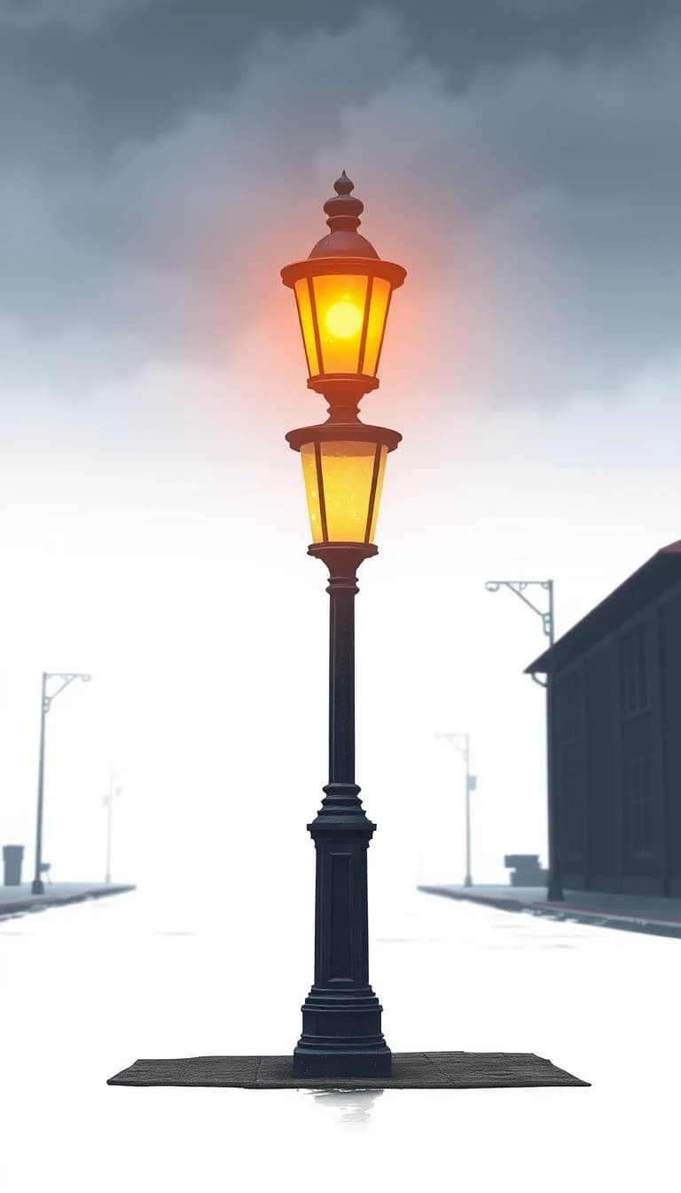 Dark Street Lamp Post
